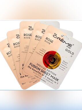 The Crème Shop Rose Gold Fusion Sheet Mask - 5 Pack
